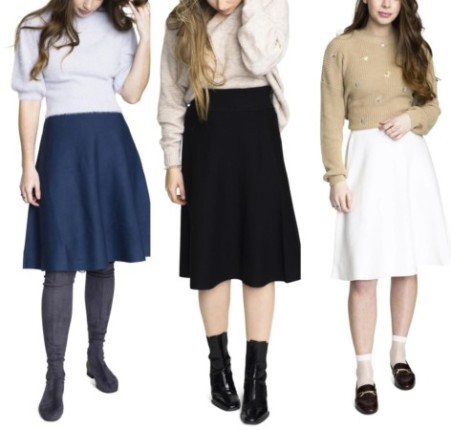 three bows modest knit skirt