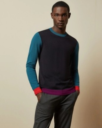 TED BAKER - Colour block wool blend jumper Sale - Metziahs