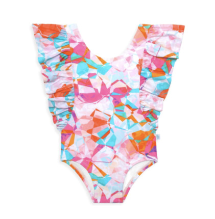 Printed Flutter Sleeve Ruffled Two-Piece Swimsuit – moxie boutique