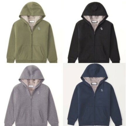 Abercrombie Kids - cozy lined icon full-zip hoodie Sale - Metziahs